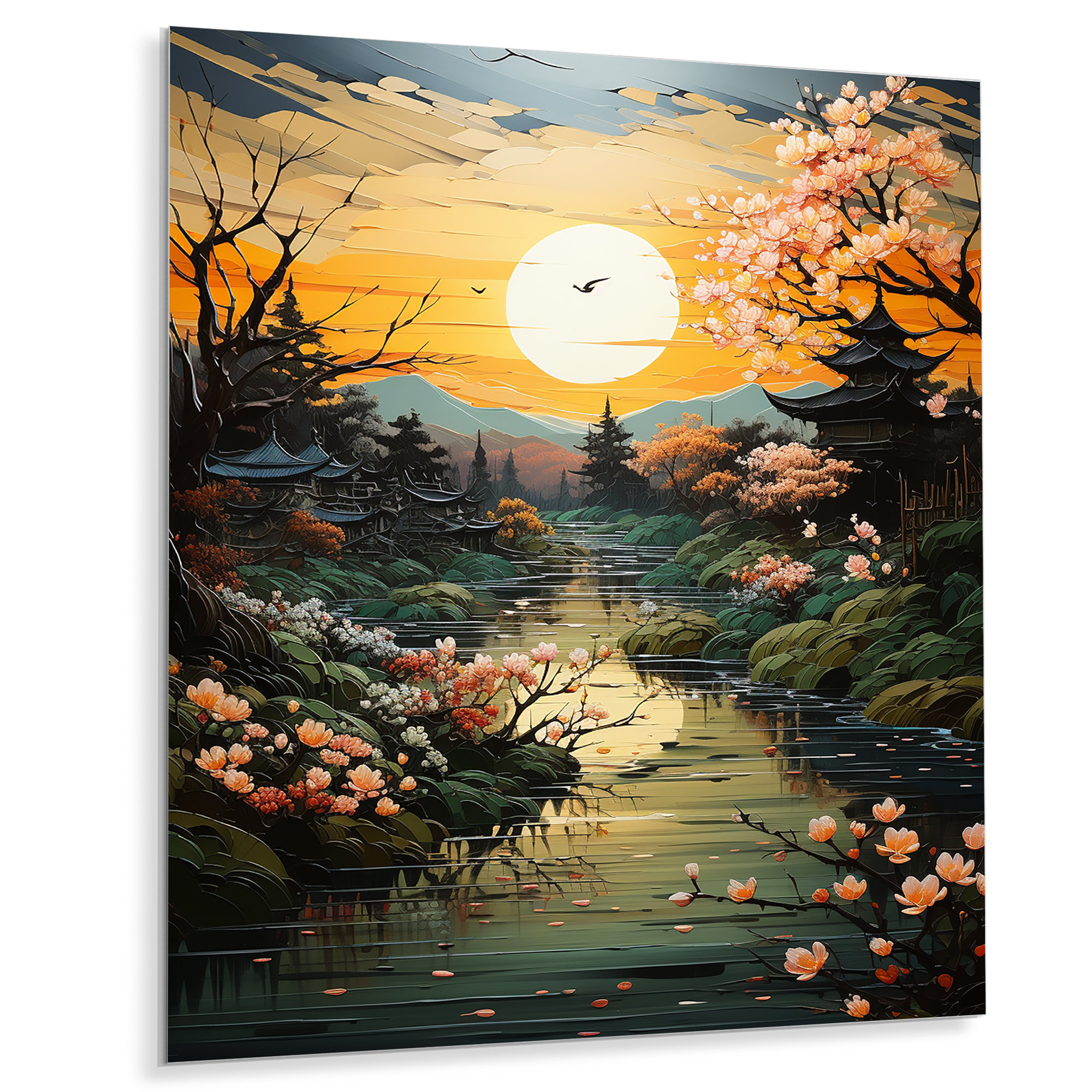 Winston Porter Asian Art Jade Palace Landscape II - Asian Metal Wall ...