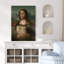 Mona Lisa tenant du papier hygiénique avec pince-nez, image d'art mural parodie fantaisiste de la Renaissance pour mur de salle de bain ou de galerie excentrique-112455494-112455489-112455490