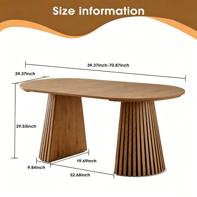 Table de salle à manger extensible Versatilea, Bois naturel
