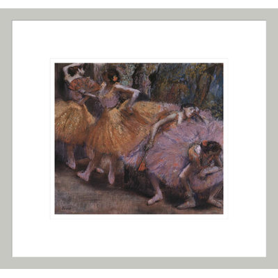 Quatre ballerines au repos par Edgar Degas, impression giclée encadrée