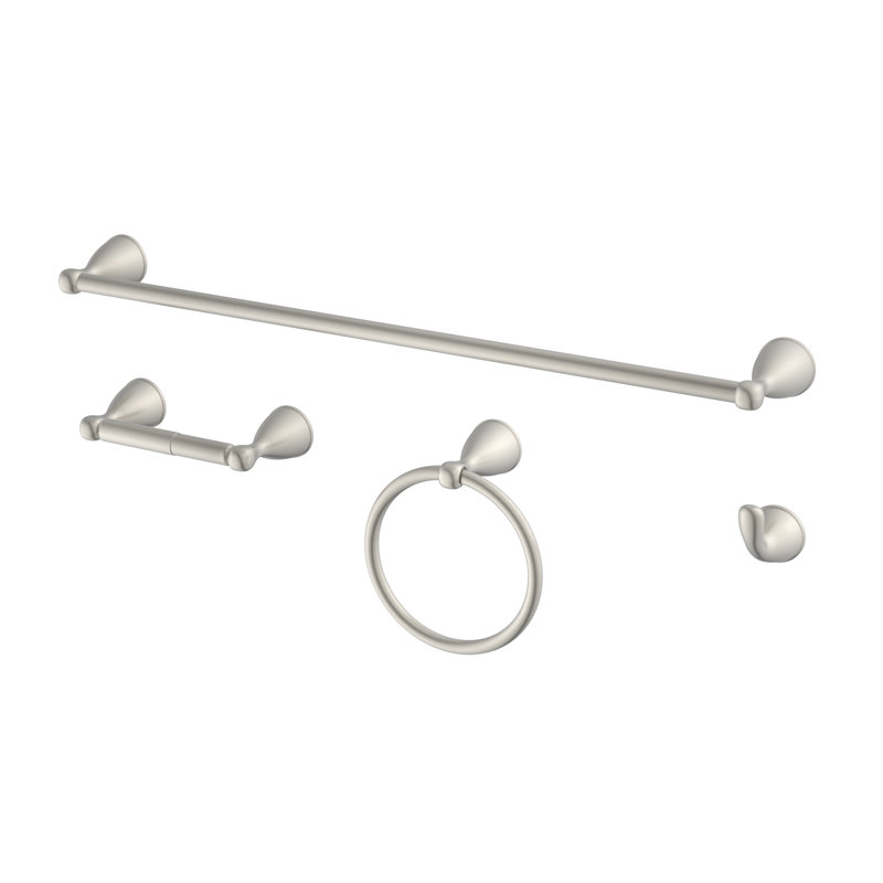 4 - Piece Bathroom Hardware Set, Brushed Nickel
