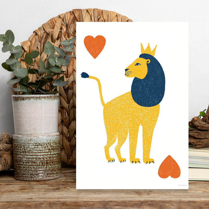 The Lion Card 1 Piece Wrapped Canvas Wall Art, 45.72cm H x 30.48cm W
