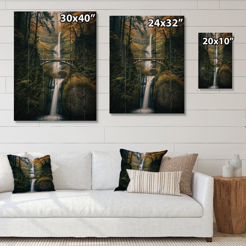 «Bonaccorso Oregon Multnomah Falls», impression sur bois, H 20 po x l 10 po x P 0,78 po