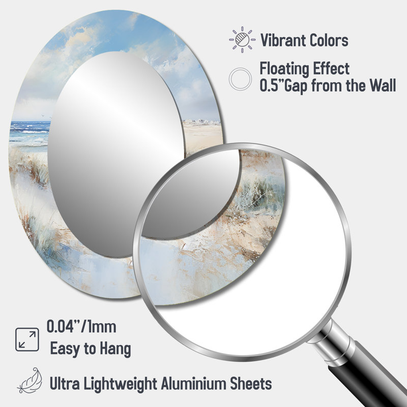 Coastal Ocean Charm In Winter I - Miroir mural Coastal, 40 po x 30 po