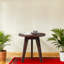 Table d'appoint d'extérieur ronde en bois massif