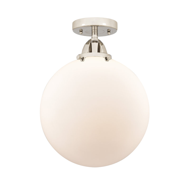 Alphonsa Glass Semi Flush Mount, Led, No, Polished Nickel