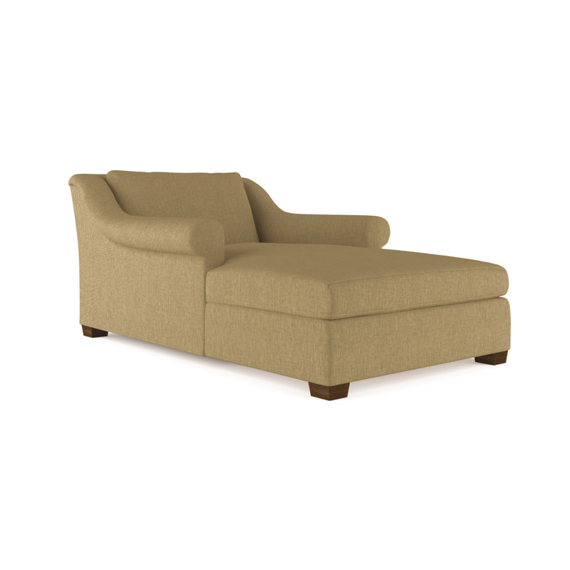 Thompson Chaise Lounge, Plush Velvet Blue Print, Weathered