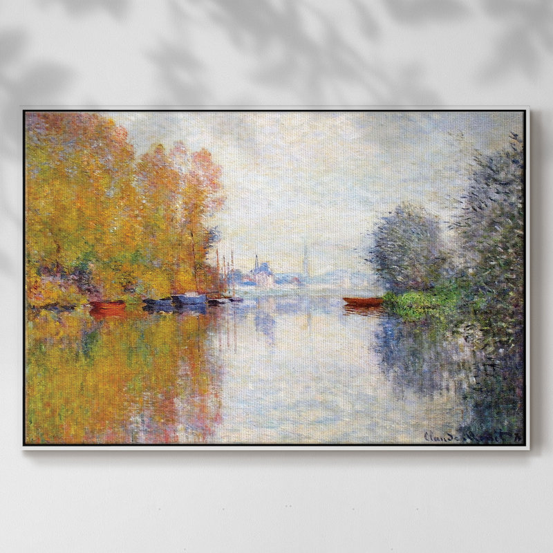 Automne sur la seine à Argenteuil, 1873, toile tendue avec châssis de qualité supérieure - prête à être accrochée * 870MONET