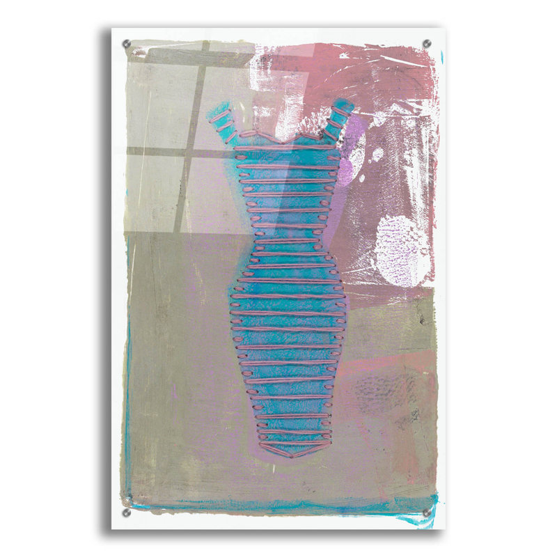 "Garde-robe rose et bleu" par Maria Pietri, H 36 po x l 24 po x P 0,2 po