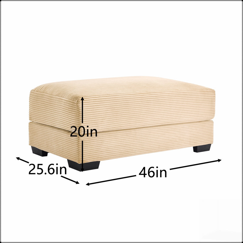 Repose-pieds en velours côtelé de 28 pouces avec accoudoirs épais et dossier ergonomique pour plus de confort et de soutien
