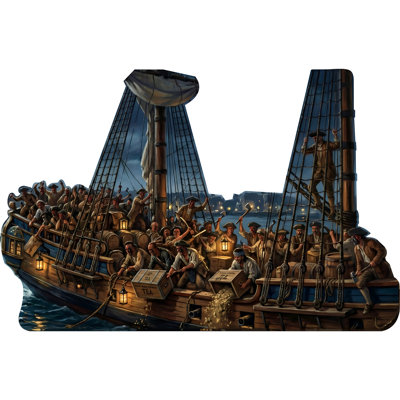 H76611 American History Boston Tea Party Protest Ship Cardboard Cutout Standee Standup