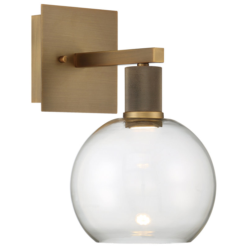 Southglenn Steel Armed Sconce, Antique Brushed Brass