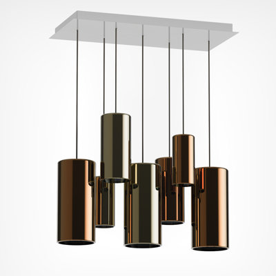 Lit Rectangular Chandelier 7 Pendants