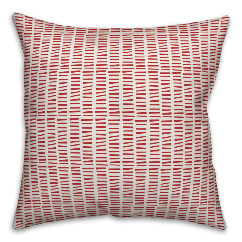  Housse et insert de coussin carré Tally, Blanc / rouge géométrique, 20 po x 20 po