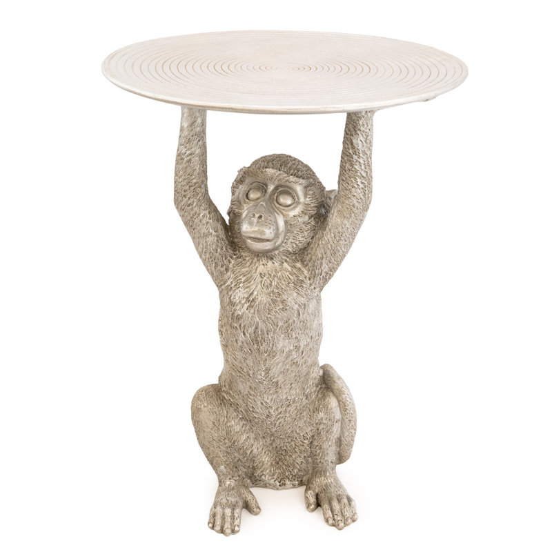 Noriega Figurine End Table, Silver