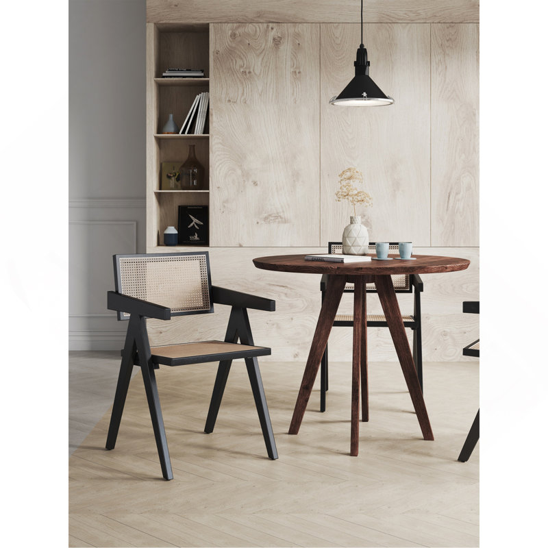 Fauteuil noir et naturel, Noir/naturel