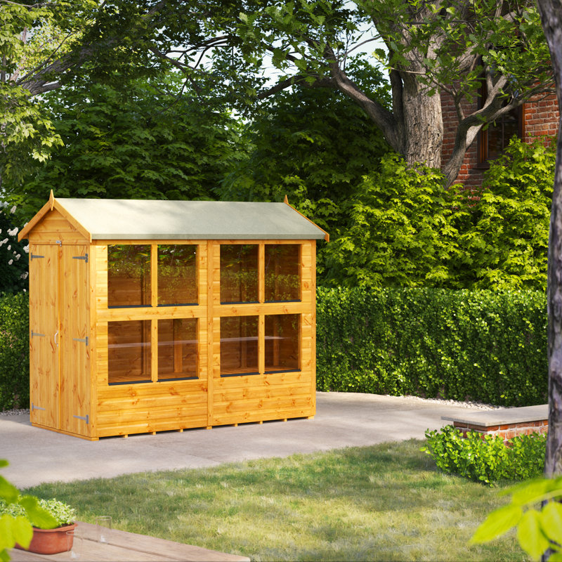 Powersheds 8 x 4ft Timber Tongue & Groove Potting Shed, Double Doors