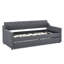 Lit de jour simple rembourré avec lit gigogne et accoudoir USB, gris foncé-129458194