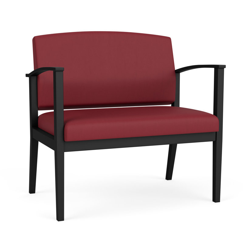 Chaise en acier Amherst, Noir, Vinyle Patriot Plus Bordeaux