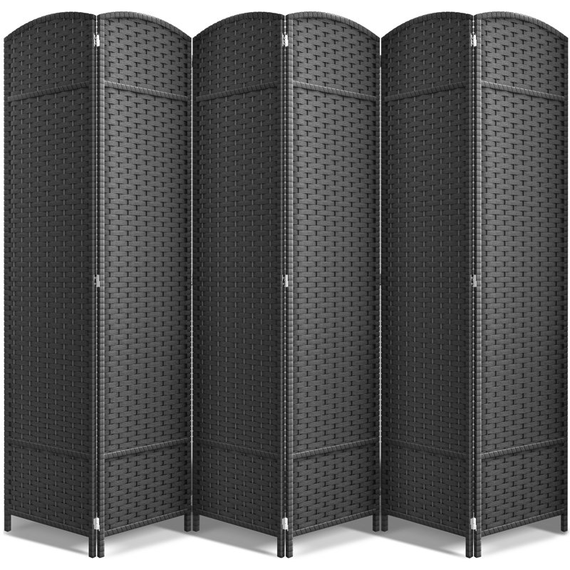 Cloison pliante à panneaux à double charnière, 6 panneaux, gris, 6, Gris