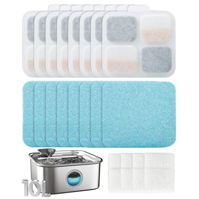 Oneisall 10L Pet Dog Water Fountain Filters Pack 16pc