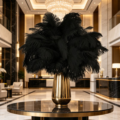 30 pièces de plumes d'autruche artificielles, grand paquet, 9-12 pouces - convient pour la décoration de vase, la décoration de centre de mariage, la décoration intérieure et les articles de décoration de bricolage