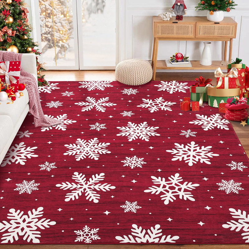Tapis décoratif de Noël pour salle à manger, Rectangle 8 pi x 10 pi