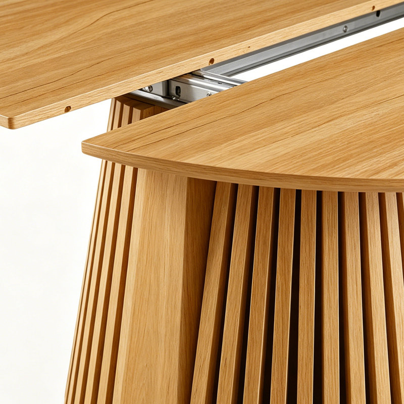 Table de salle à manger extensible à piédestal - Mid-Century moderne multifonctionnelle pour 6 à 10 personnes