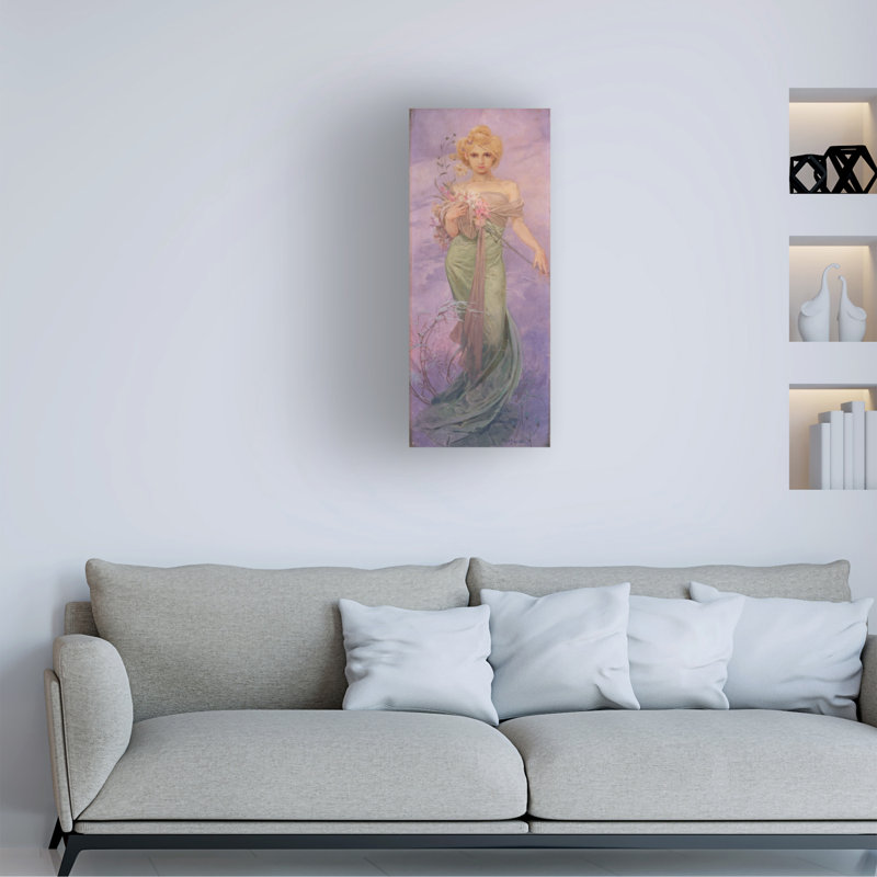 Art sur toile par Alphonse Marie Mucha Printemps, 1900, H 24 po x l 10 po