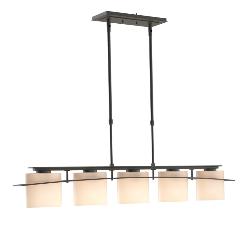 Arc 5 - Light Kitchen Island Linear Pendant, Opal, Black