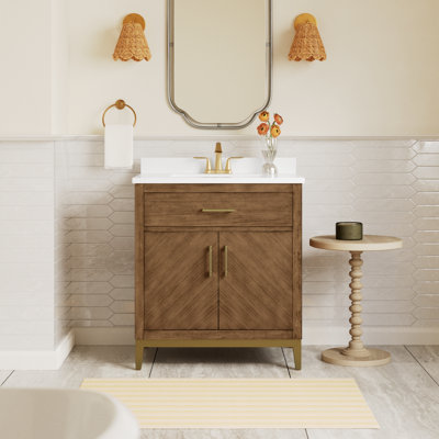  Meuble-lavabo simple 30 po vert sauge