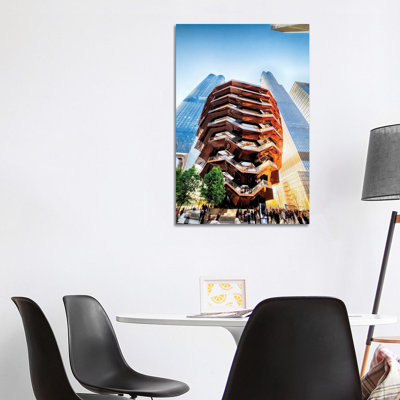 Endless Stairway, The Vessel, New York City by George Oze - Wrapped Canvas Print
