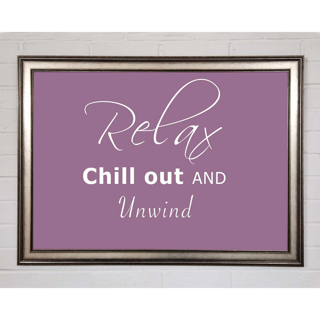 Badezimmer Zitat Relax Chill Out Dusty Pink - Druck