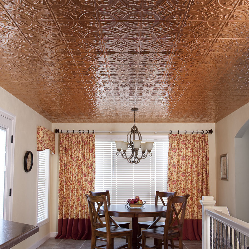 Panneau de plafond décoratif en vinyle 2 pi x 4 pi FASÄDE, Cuivre poli