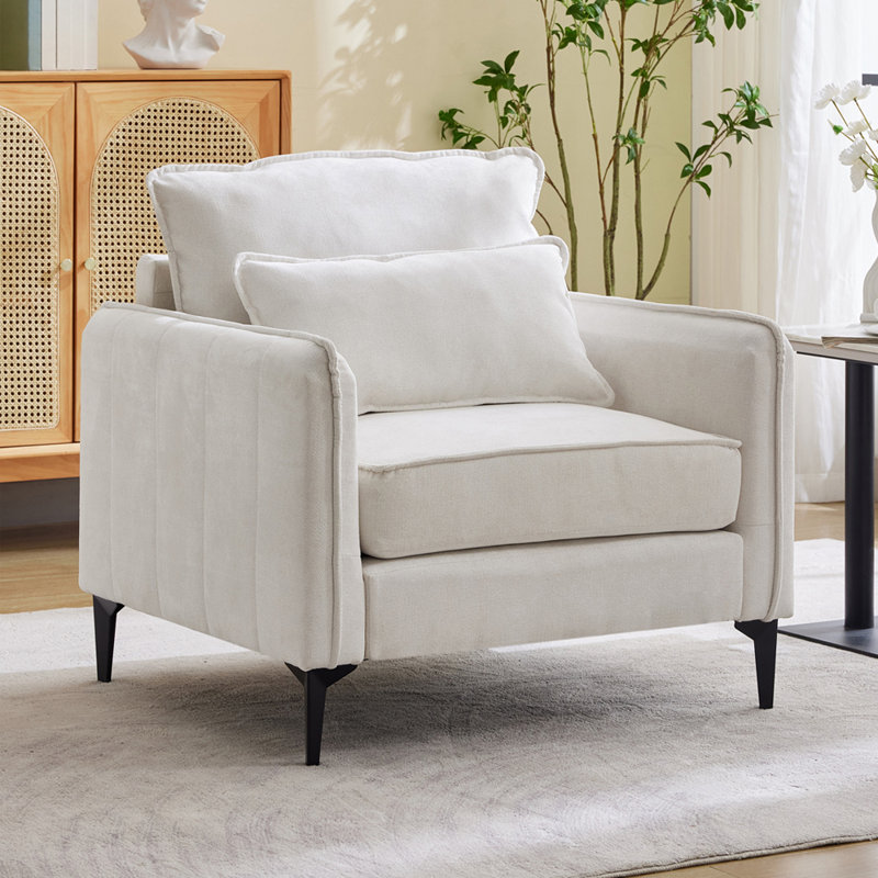 Single Accent Chairs Armchair, White