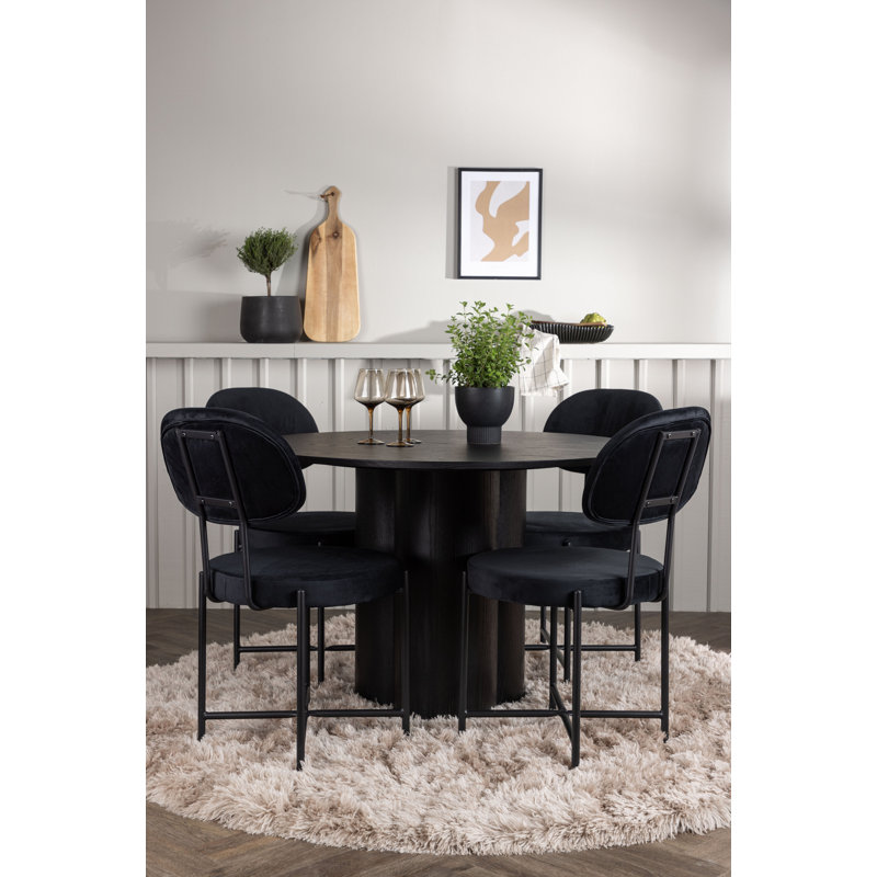 Blayk 4 - Person Dining Set, Black
