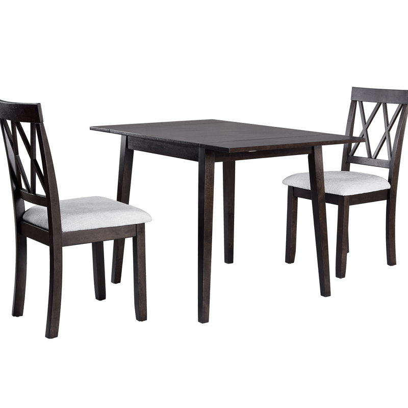 5 pièces de salle à manger avec table à abattants et 4 chaises rembourrées pour les espaces compacts, extensibles et les espaces restreints