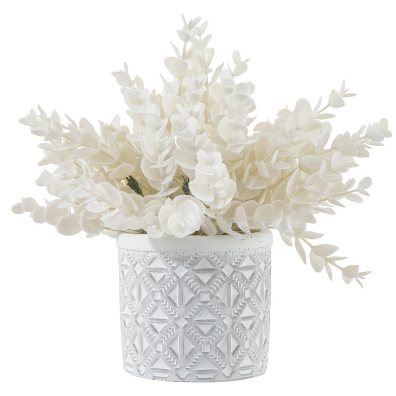 Faux Artificial Plants White Eucalyptus In Pot