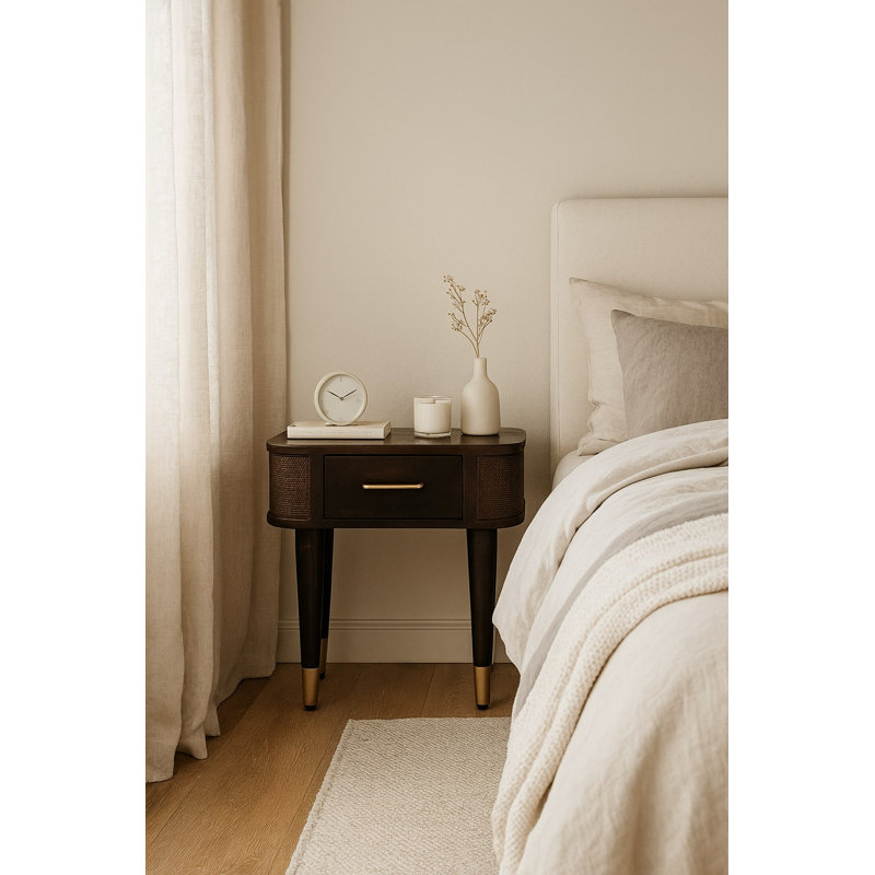 Fratar 45cm W Solid Wood Bedside Table