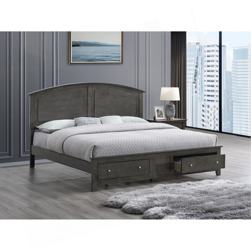 Grand lit Hammond (matelas non inclus), gris