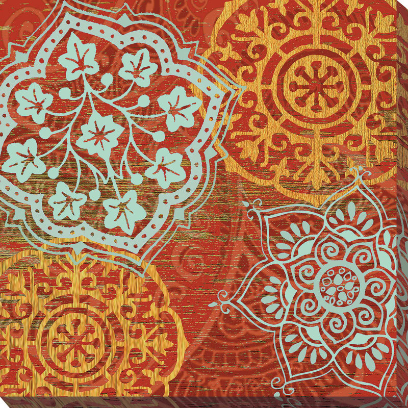 « boho marocain », reproduction de peinture à l’acrylique sur toile, H 24 po x l 24 po x P 1 po