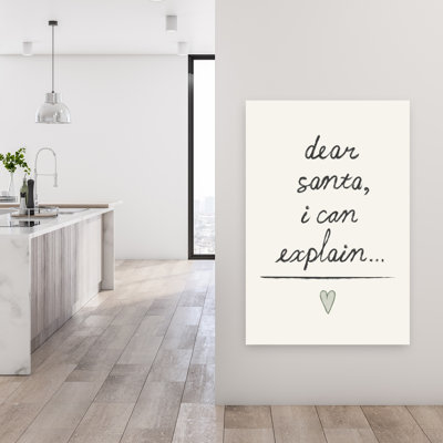 Dear Santa I Can Explain Abstract Contemporary Wall Art Print 1 Piece Wrapped Canvas Wall Art