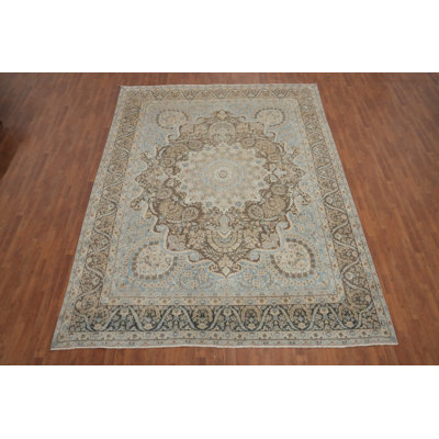 Brown Wool Medallion Large Traditional Rug 10x13