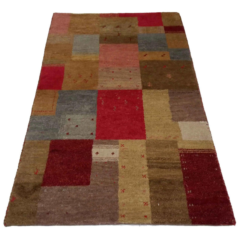 Orice Hand Woven Cotton and Wool Plaid Area Rug