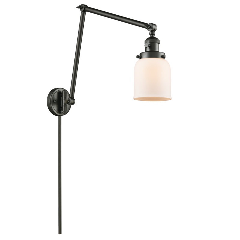 Norberto Swing Arm Sconce, Oil Rubbed Bronze, Matte White Cased, 3.5 Watt Vintage LED Bulb