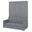 Lit escamotable double mural avec coussin moelleux