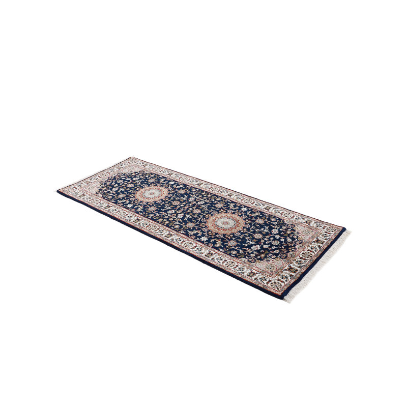 Nain Oriental Wool Hand Woven Area Rug, Runner 80 x 250cm
