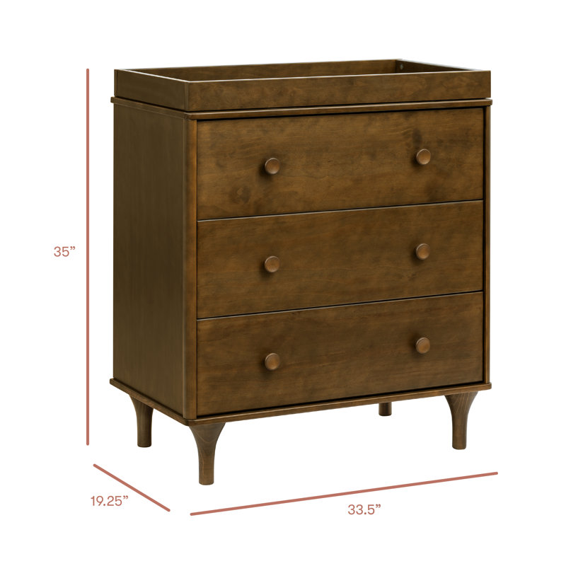 Lolly 3 Drawer Changing Table, Natural Walnut
