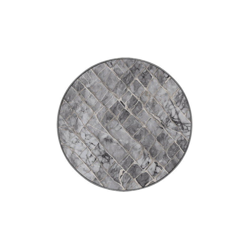 Machine Washable Gray Area Rug, Round 4'