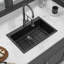 Lavabo en quartz composite 33 x 22 po, aspect granit noir, lavabo Scratch - 33 x 22 po, surface hygiénique